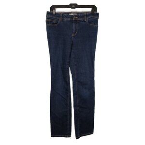 Chicos Womens Jeans Size‎ 4 Regular Dark Blue Straight Mid Rise Stretch Denim
